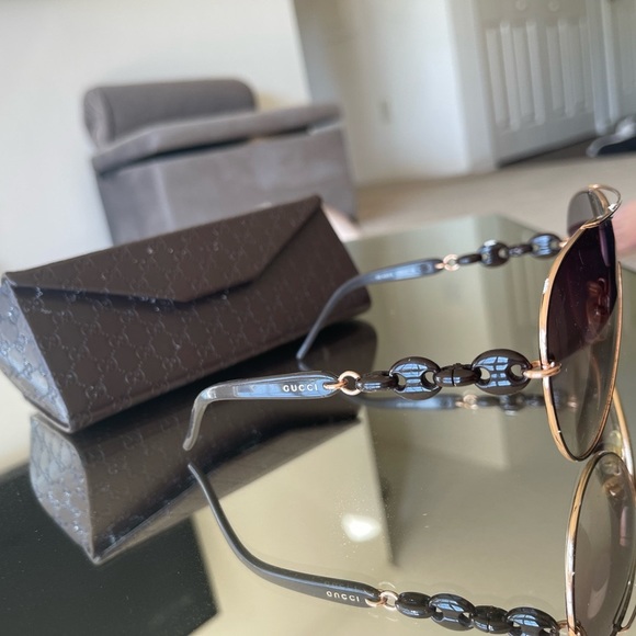 Sold! Gucci Brown/Blue /Rose Gold 4203/S 115 Sunglasses UNISEX - Picture 2 of 5